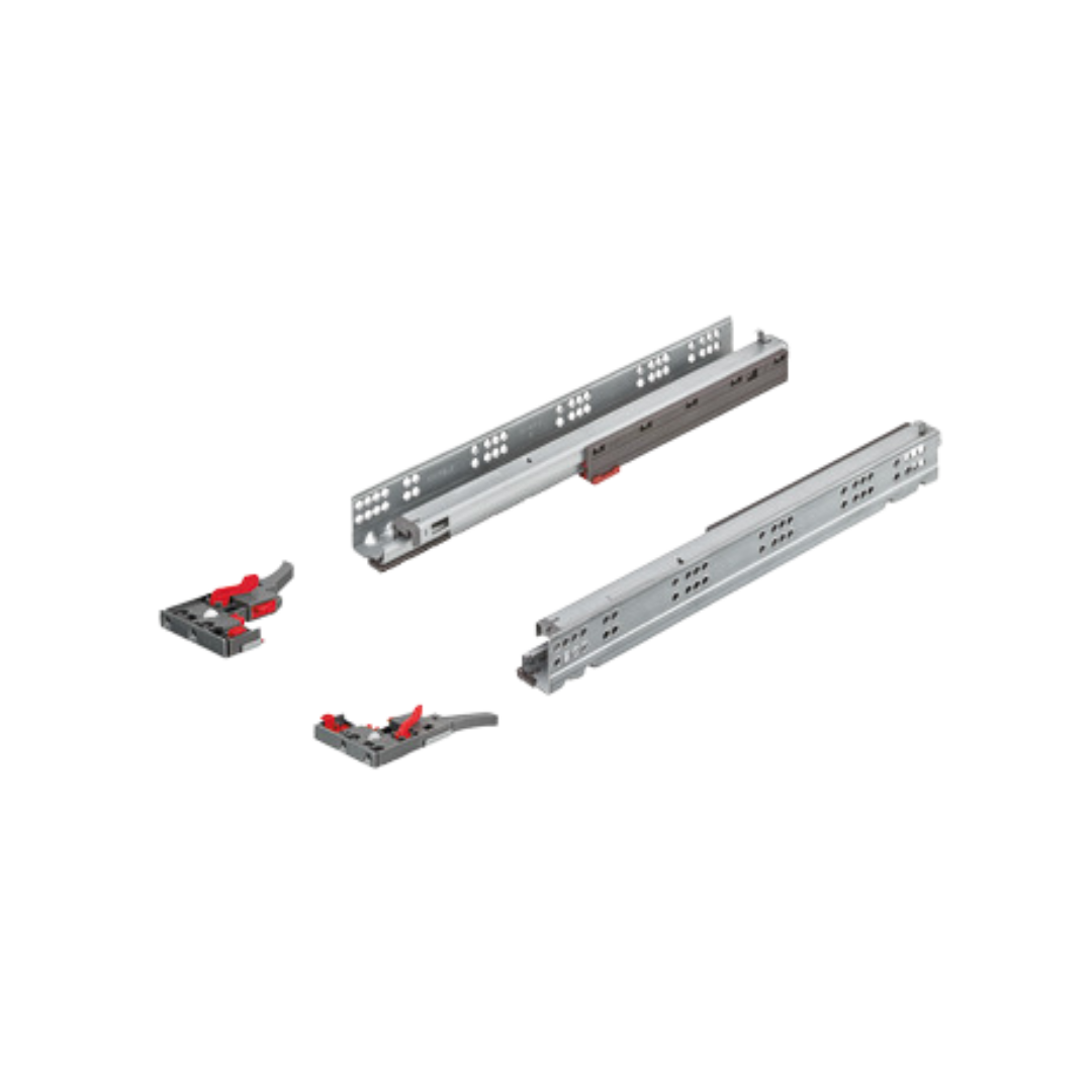 Guía para el suelo, Corredera Häfele Matrix UM A 50, extensión completa, capacidad de carga hasta 50 kg, funcionamiento sincronizado