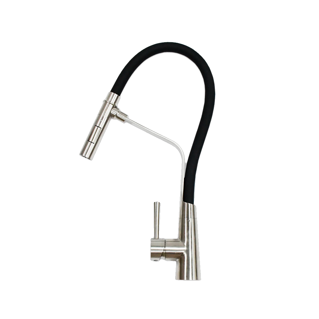 Llave Eclipse Mezcladora Inox Manguera Negra Sili Ec-118