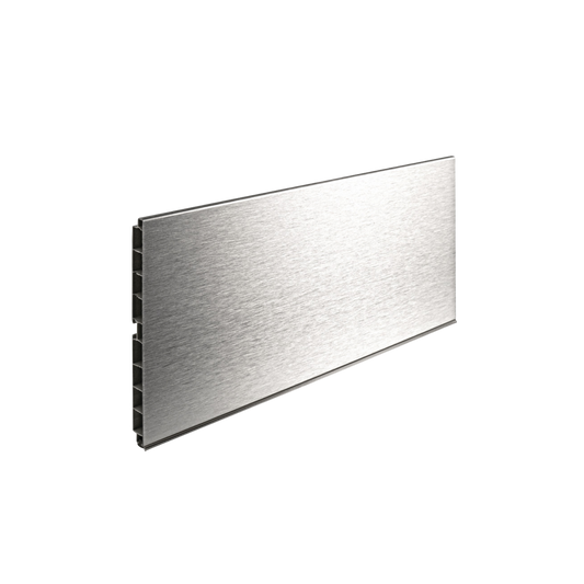 Zoclo Hafele L=4 m H=10CM y 15CM Acero inoxidable plata
