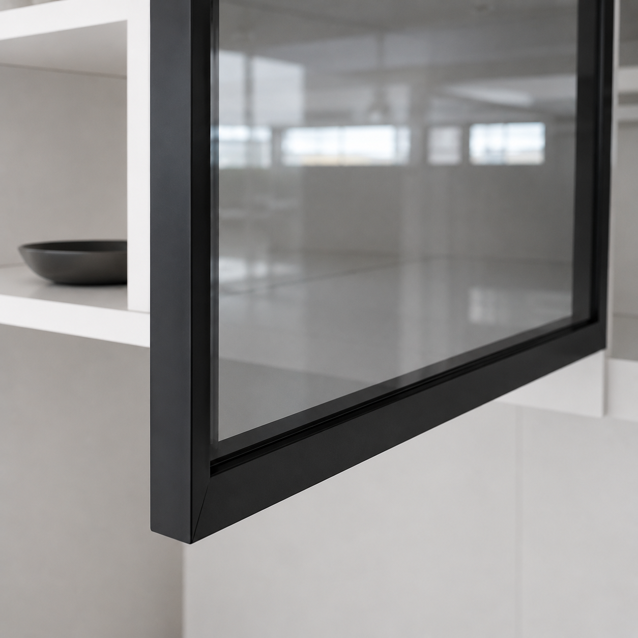 Perfil aluminio 4021 Negro mate 19×20 mm para cristal L=3m E16