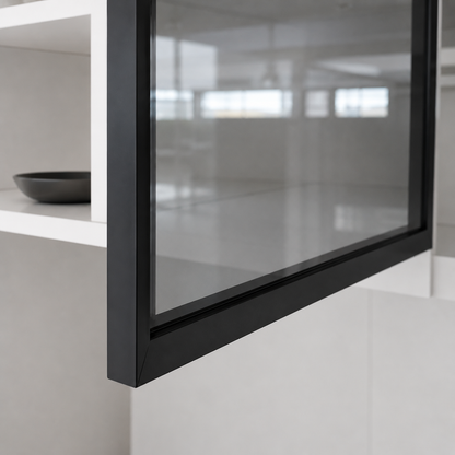 Perfil aluminio 4021 Negro mate 19×20 mm para cristal L=3m E16