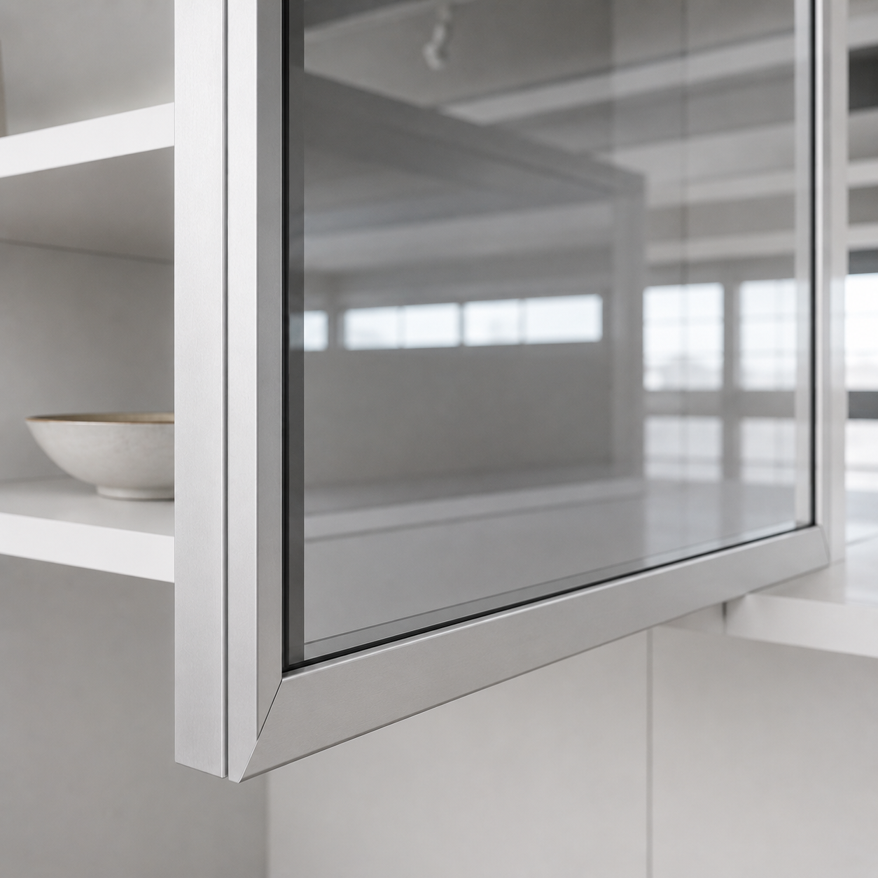 Perfil 4022 45×20 mm para cristal L=3m E42 Aluminio anodizado natural mate