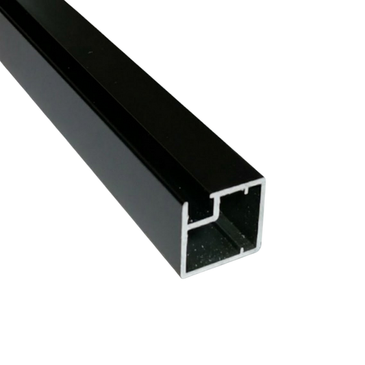 Perfil aluminio 4021 Negro mate 19×20 mm para cristal L=3m E16