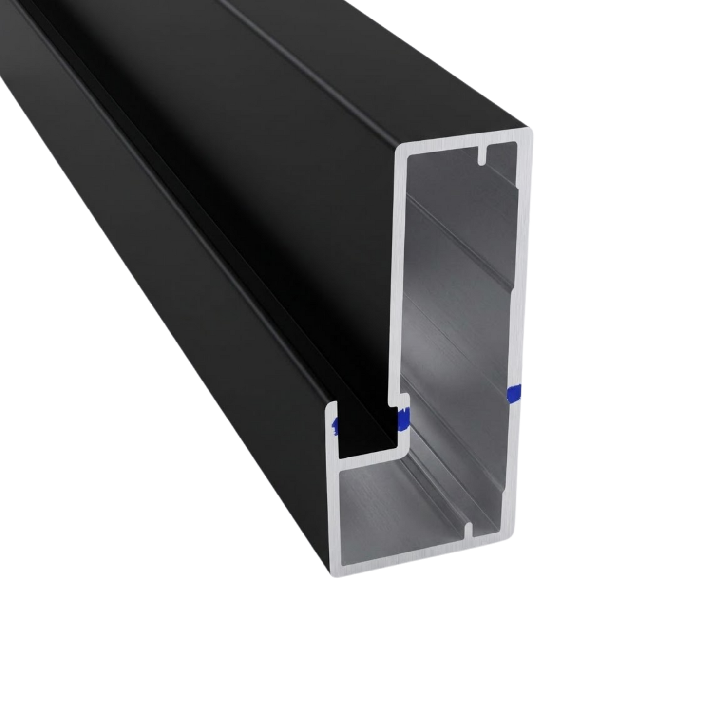 Perfil aluminio 4029 Negro mate 45×21 mm para cristal L=3m E42