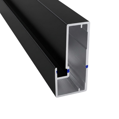 Perfil aluminio 4029 Negro mate 45×21 mm para cristal L=3m E42