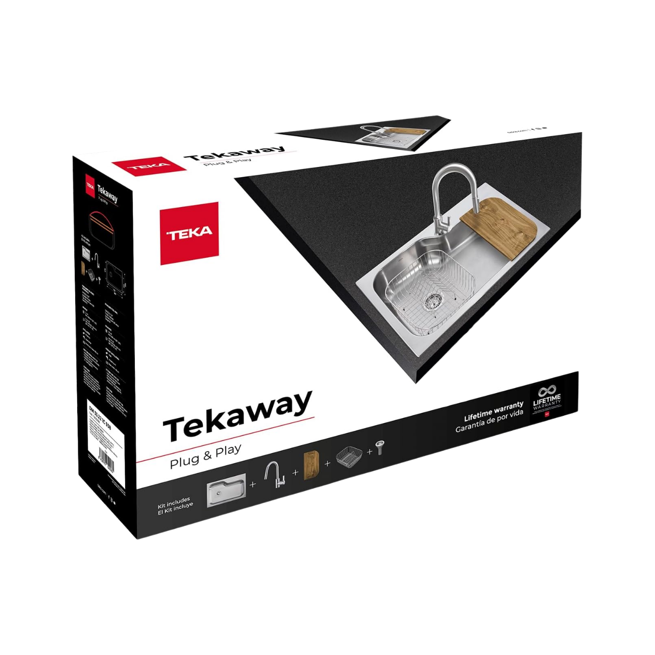 TEKA. Kit de fregadero Tekaway modelo DM 33.22 1C 938 con tabla para picar.