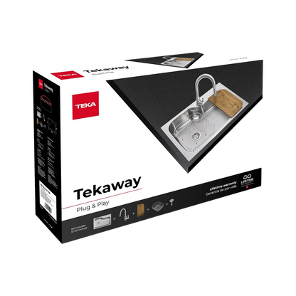 TEKA. Kit de fregadero Tekaway modelo DM 33.22 1C 938 con tabla para picar.