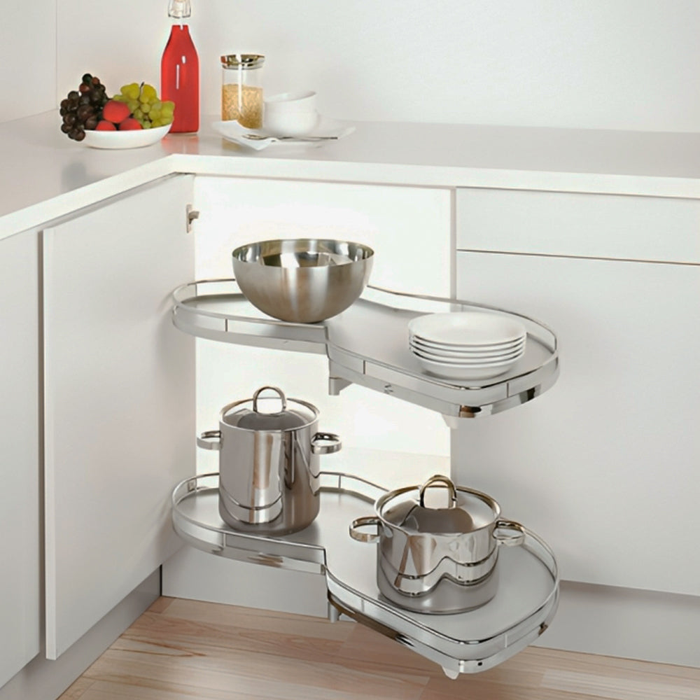 LEMANS II CLASSIC kitchen pull-out for corner cabinet, chrome finish 