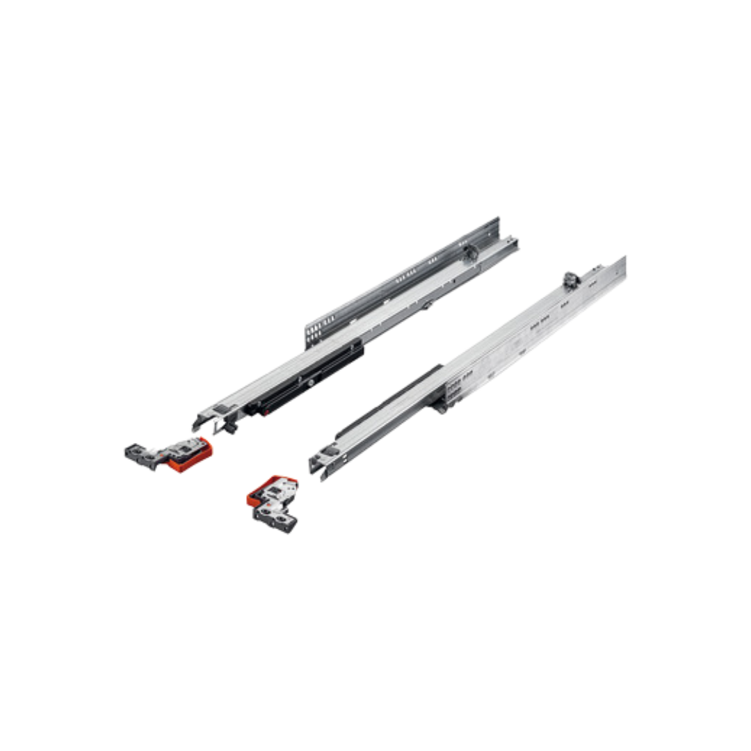 Guía para el suelo, Extensión completa Blum Tandem 560 H, capacidad de carga hasta 30 kg, acero, acoplamiento a presión, artículo idéntico al predecesor