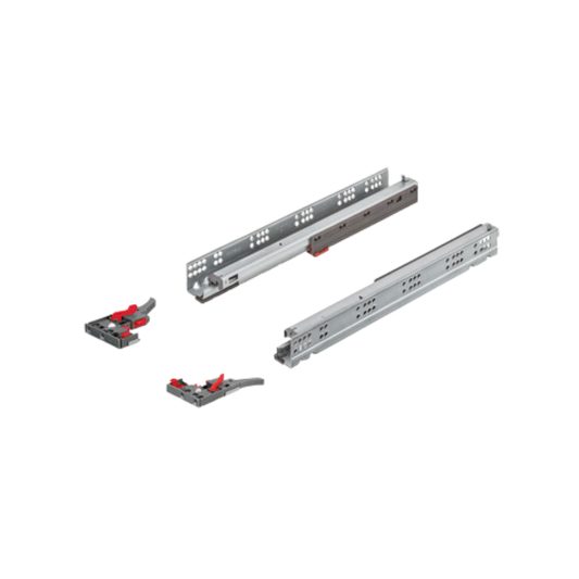 Guía para el suelo, Corredera Häfele Matrix UM A 50, extensión completa, capacidad de carga hasta 50 kg, funcionamiento sincronizado